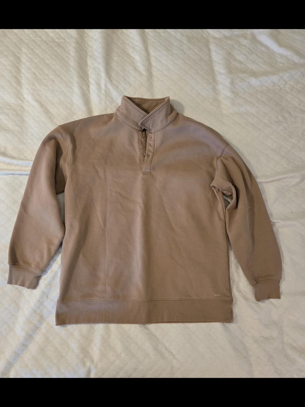 Mondetta Men's Zip-Up Mock Neck Sweater - Taupe